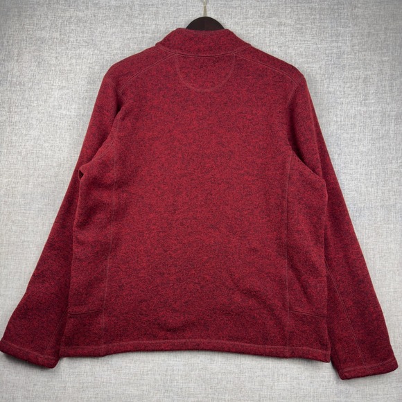 Woolrich Mens L Burgundy Quarter Snap Fleece Pullover Outdoor Sweater - Picture 3 of 11